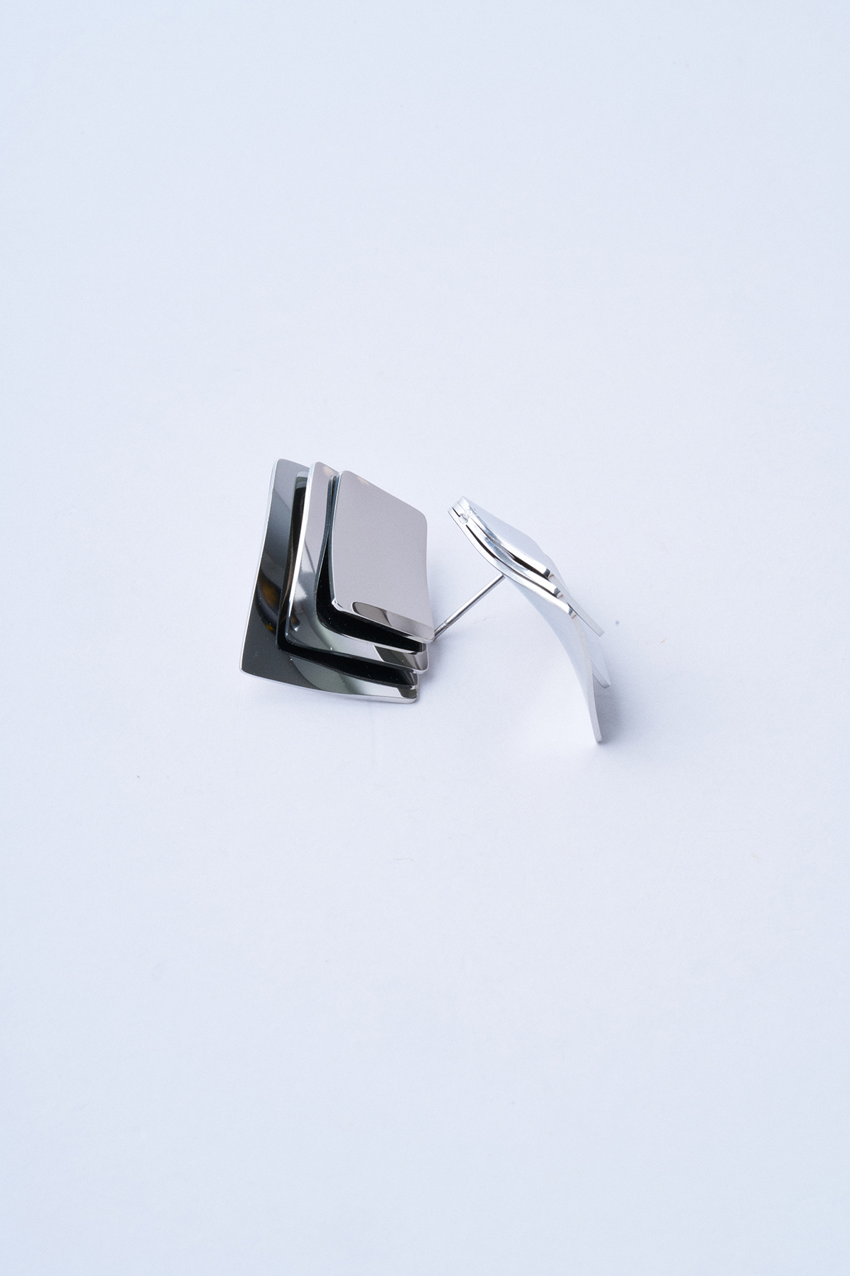 Nested Square Çelik Küpe