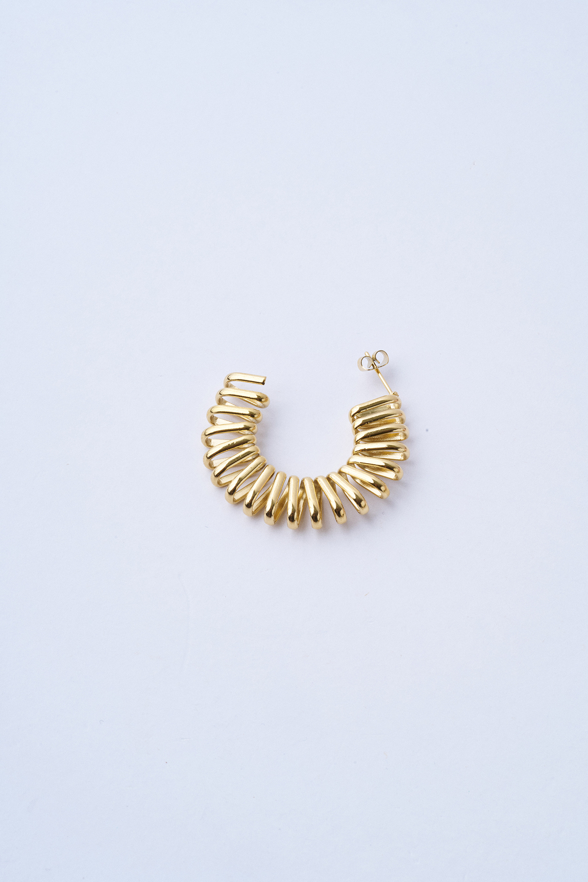 Oval Spring Gold Çelik Küpe